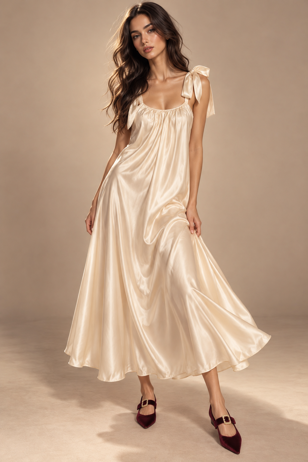 High end silk dress